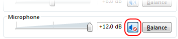 Illustration of the mute button in the Speakers property dialog