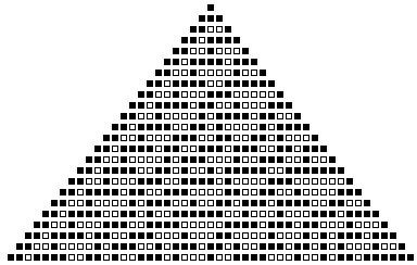 Image representation of several generations of Rule 30