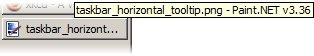 A tooltip for a window caption that doesn't fit the taskbar button on a vertical taskbar